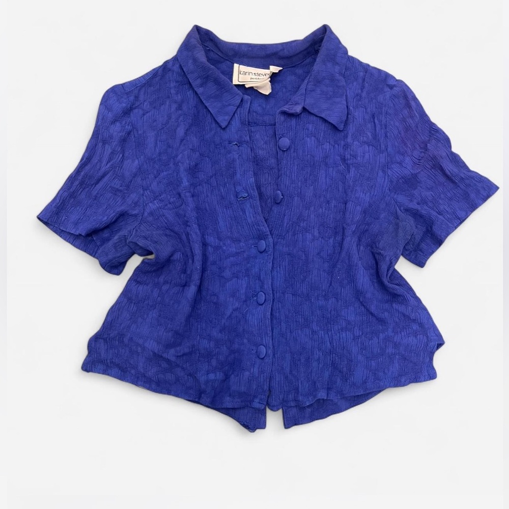 Karin Stevens Royal Blue Button Down Shirt
